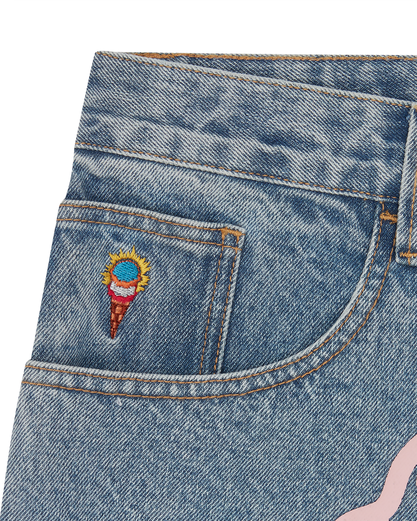 Running Dog Double Scoop Denim Pants