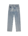 Applique Running Dog Double Scoop Denim Pants