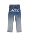 Fade Out Running Dog Double Scoop Denim Pants