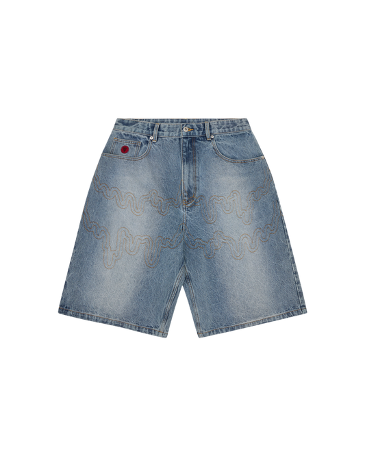 Drippy Denim Shorts