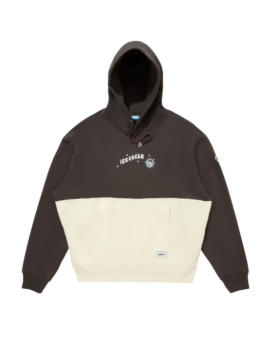 Embroidered Logo Switching Cotton Hoodie