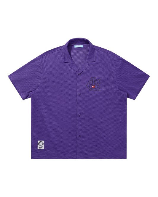 Open Collar Mesh SS Shirt