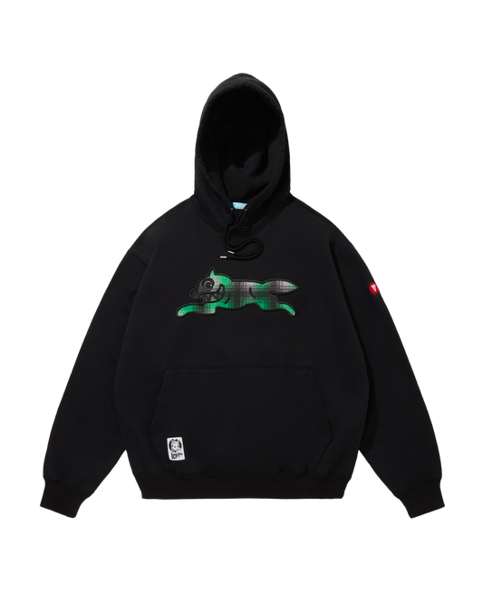 Applique Logo Hoodie Running Dog