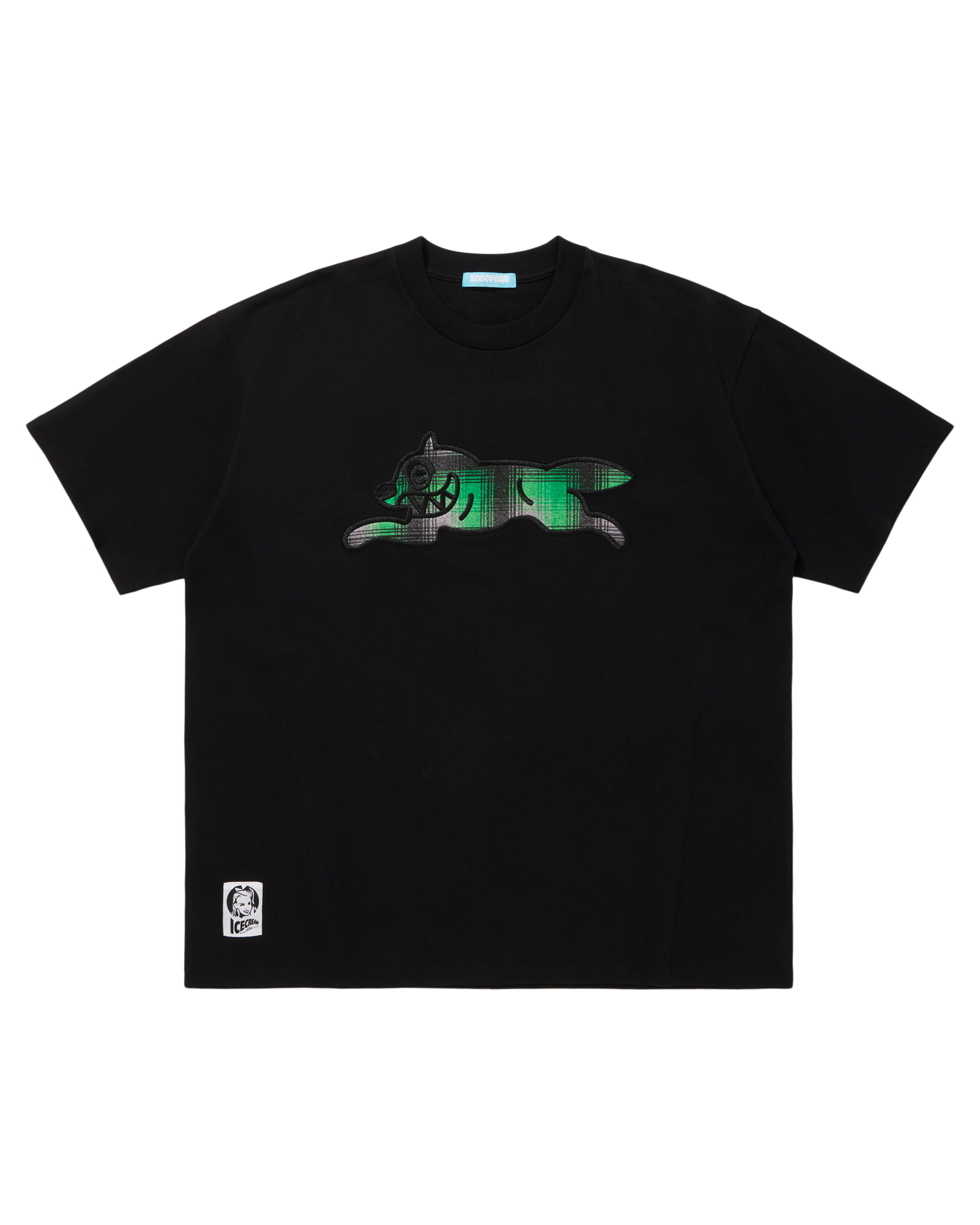 Applique Logo Cotton T-Shirt Running Dog