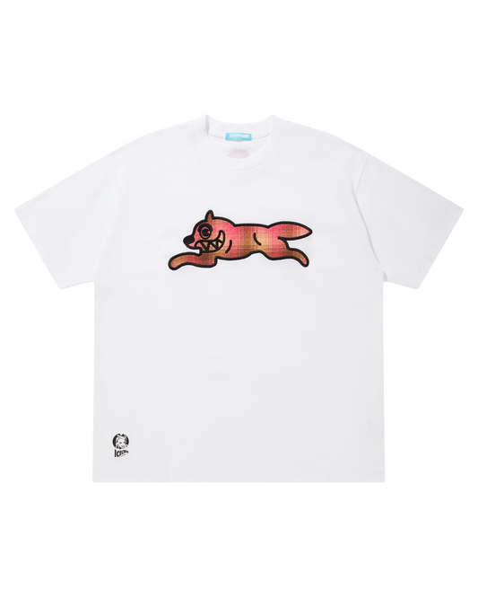 Applique Logo Cotton T-Shirt Running Dog