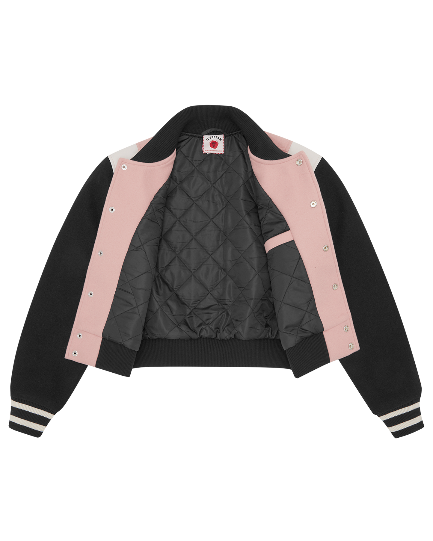 Womens Drippy Cropped Varsity Jacket