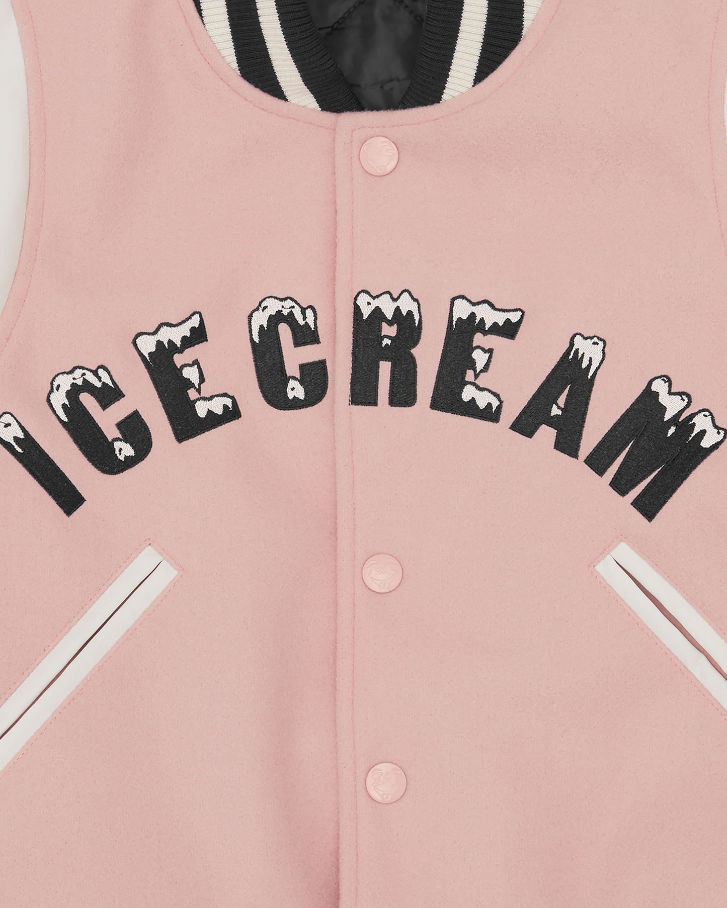 Womens Drippy Cropped Varsity Jacket