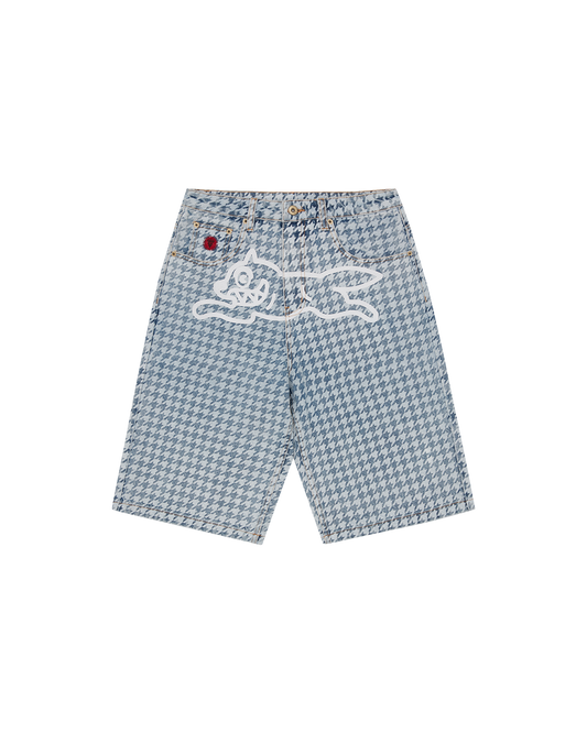 Womens Houndstooth Running Dog Shorts