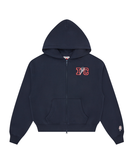 Womens Cone Cropped Zip Through Hood