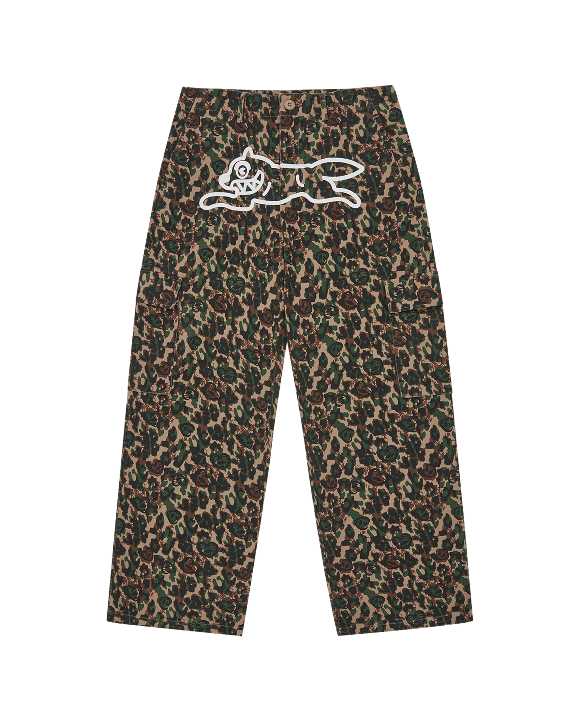 Womens Running Dog Woodland Camo Cargo Pants – Billionaire