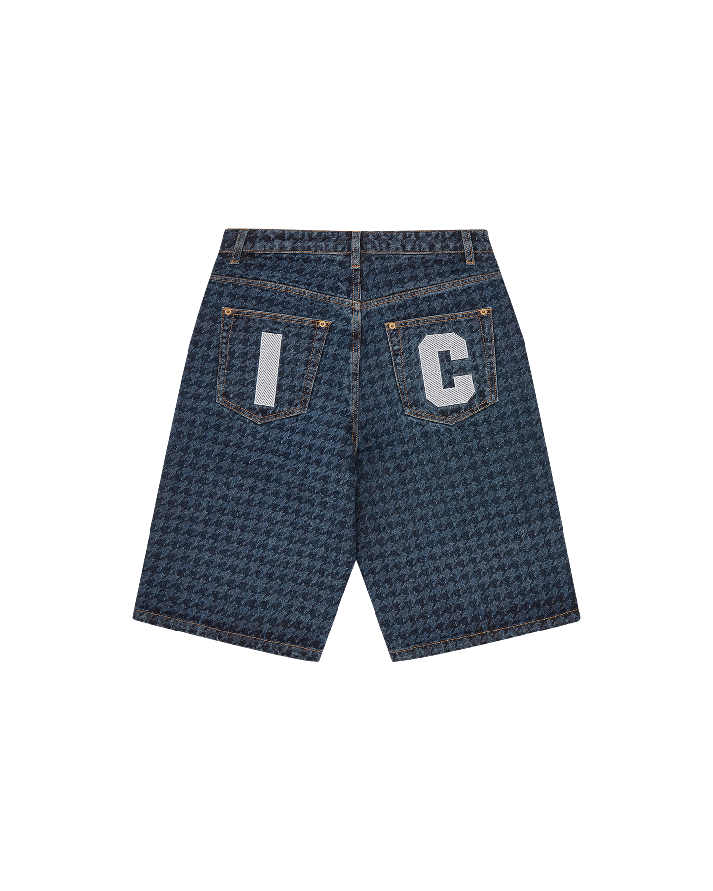 Womens Houndstooth Running Dog Jorts