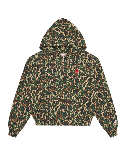 Womens Camo Zip Through Hood