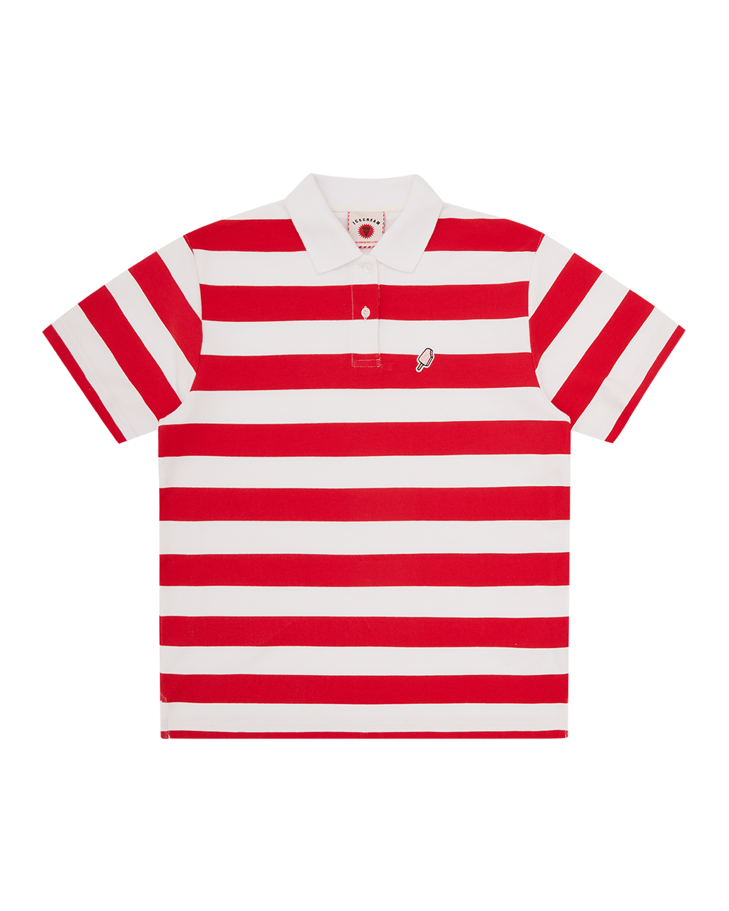 Womens Popsicle Striped Polo Shirt