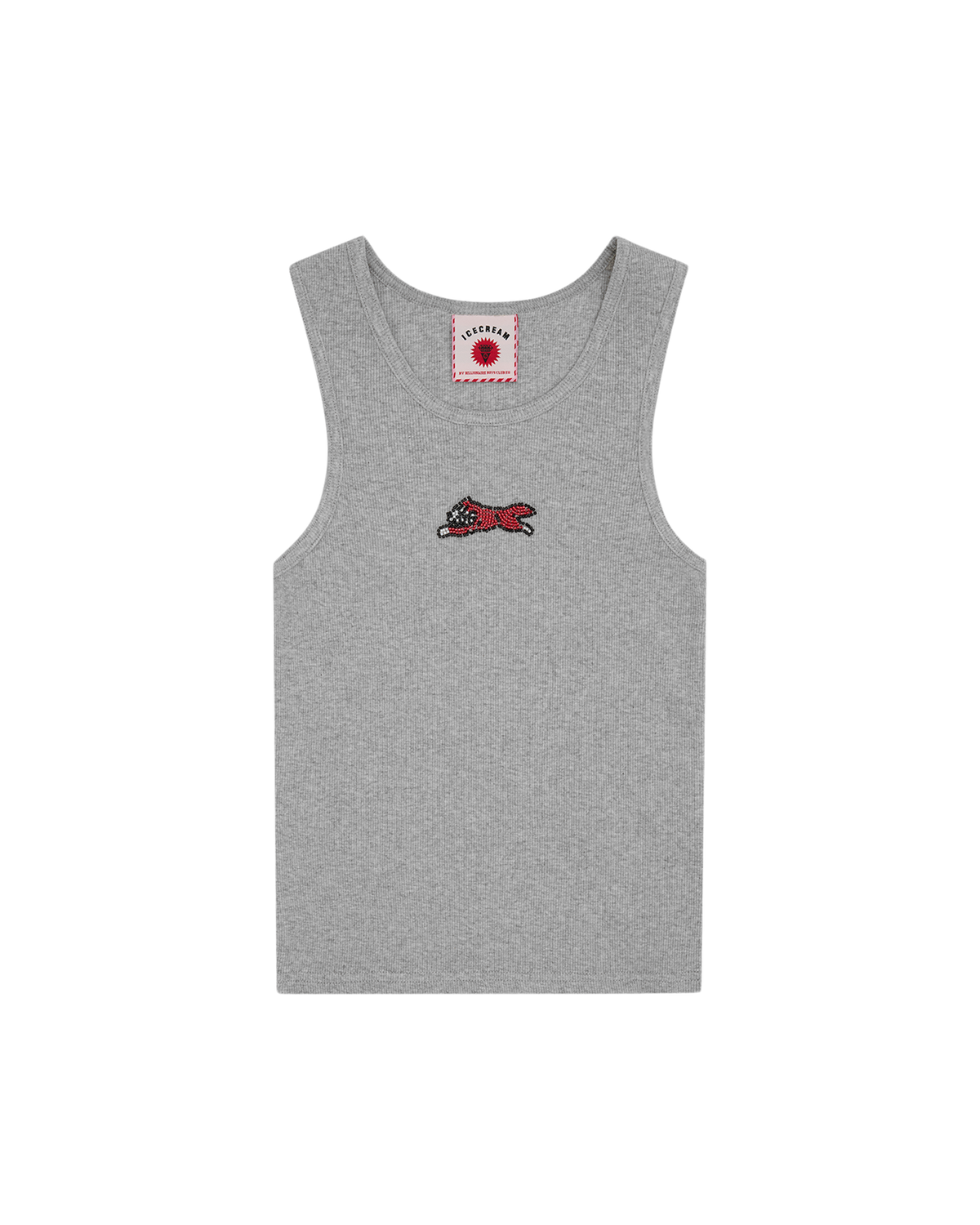 Womens Beaded Running Dog Ribbed Vest