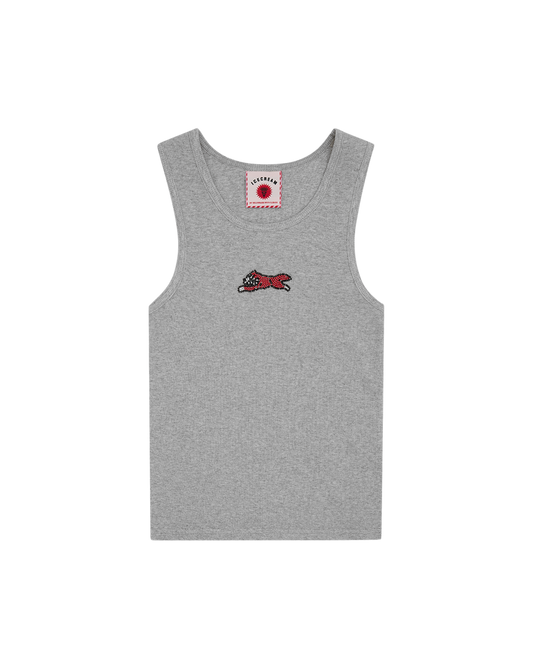 Womens Beaded Running Dog Ribbed Vest