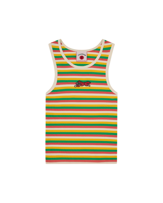 Womens Beaded Running Dog Ribbed Vest Top