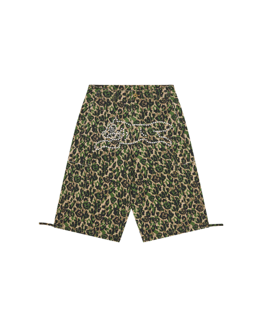 Womens Studded Running Dog Cargo Shorts