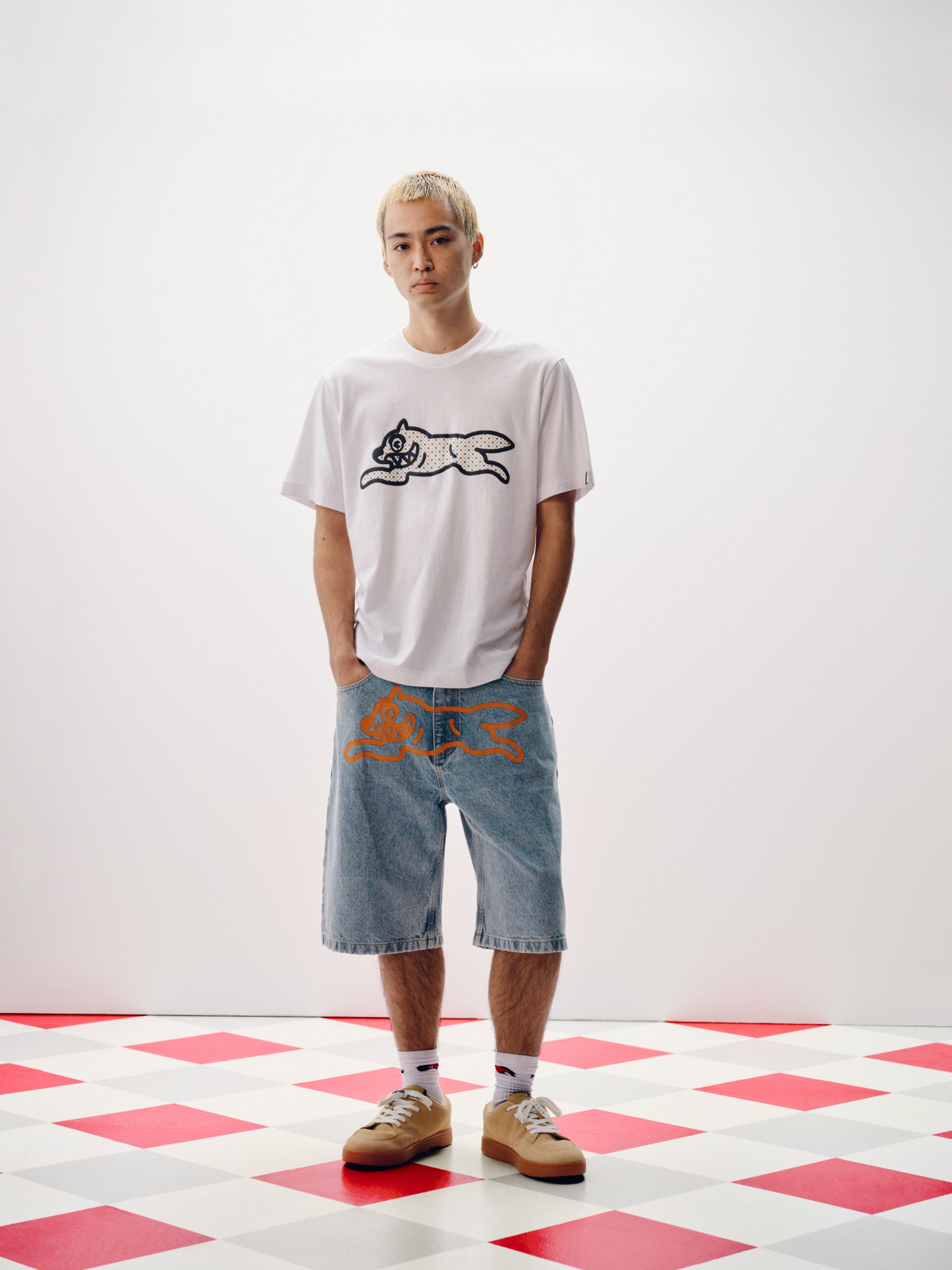Running Dog Denim Shorts