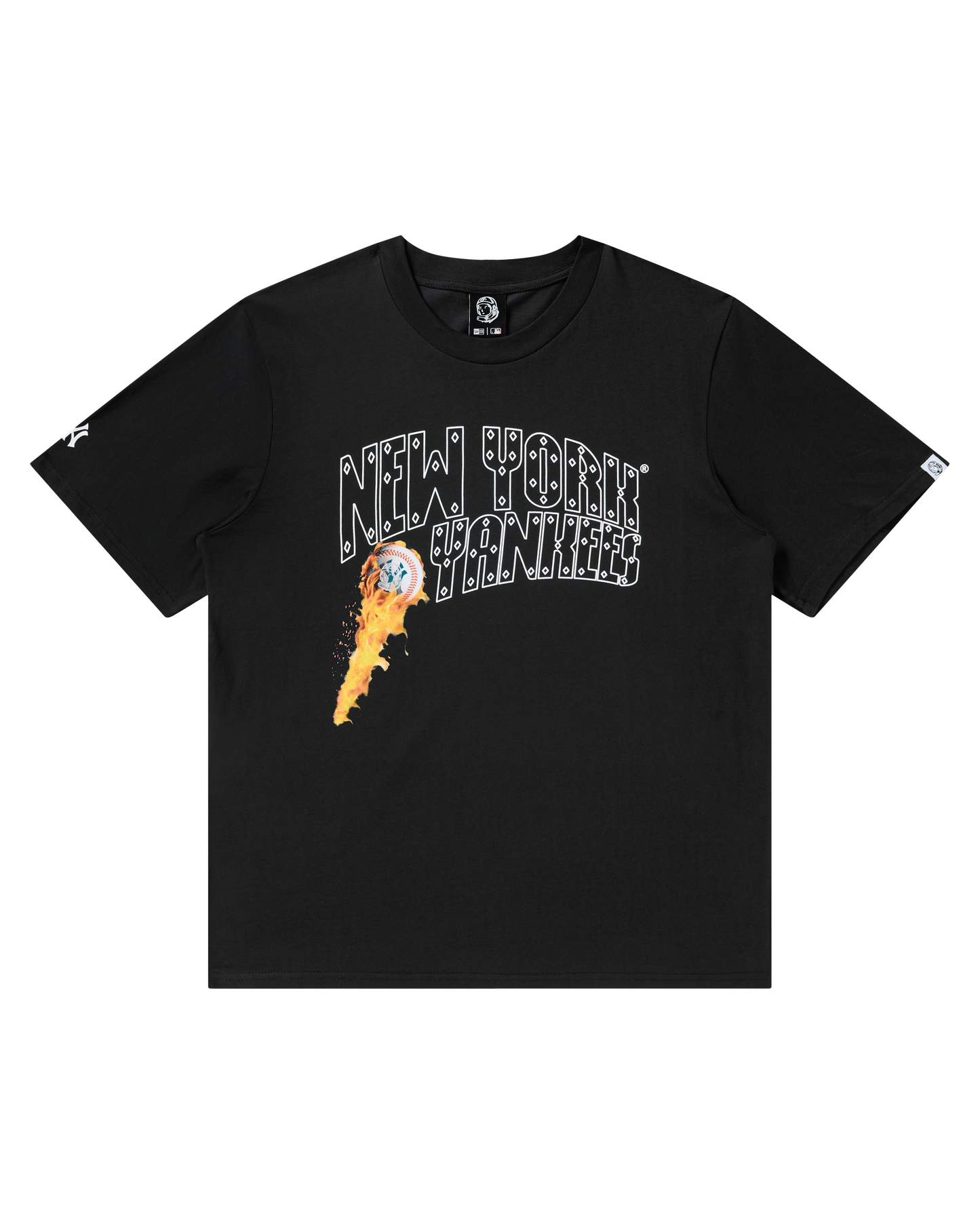 NY Yankees Fire Curve Logo Tee