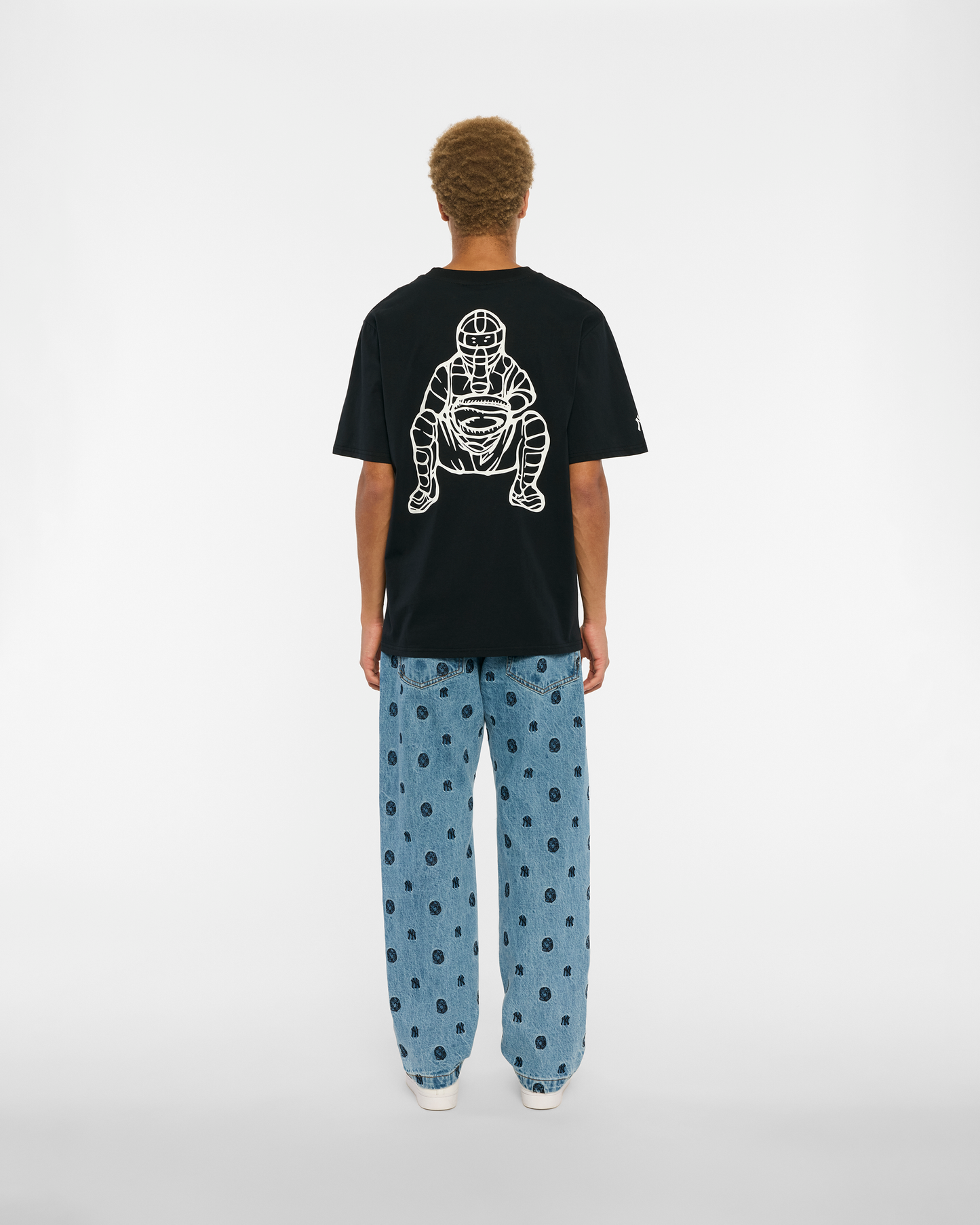 NY Yankees Fire Curve Logo Tee