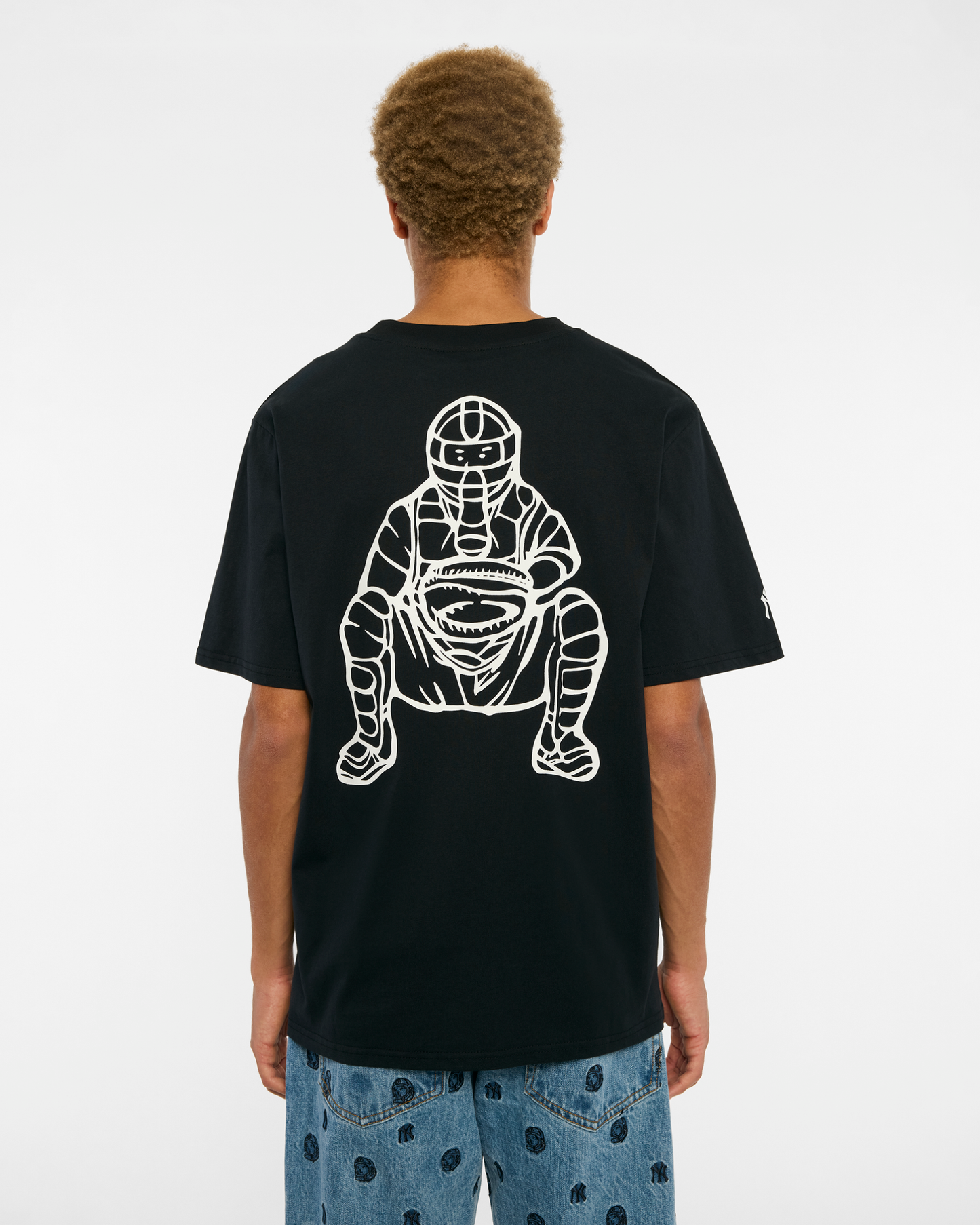 NY Yankees Fire Curve Logo Tee