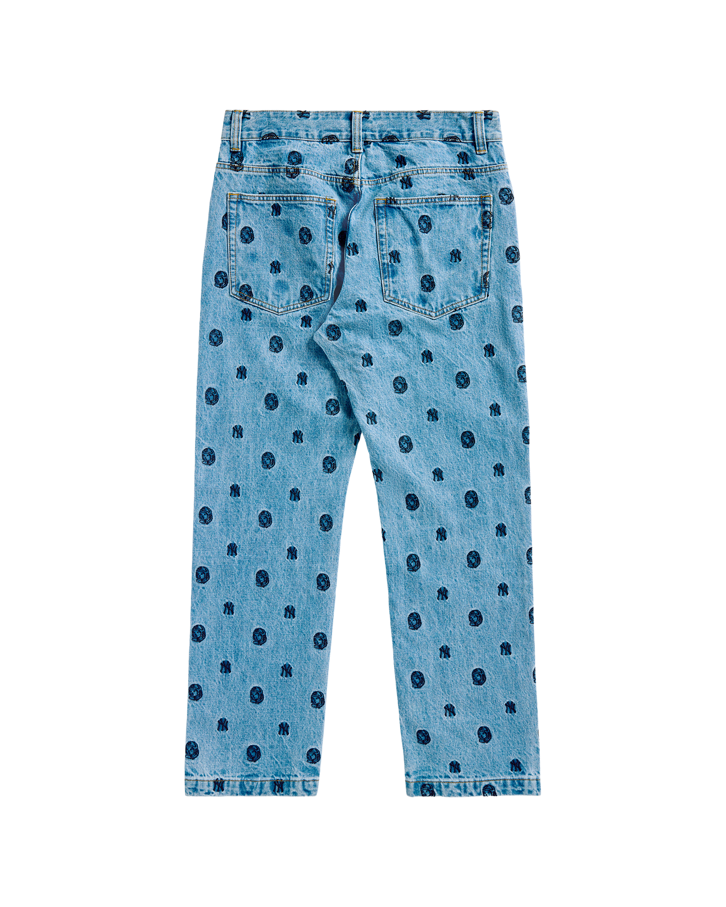 NY Yankees Embroidered Denim Pants