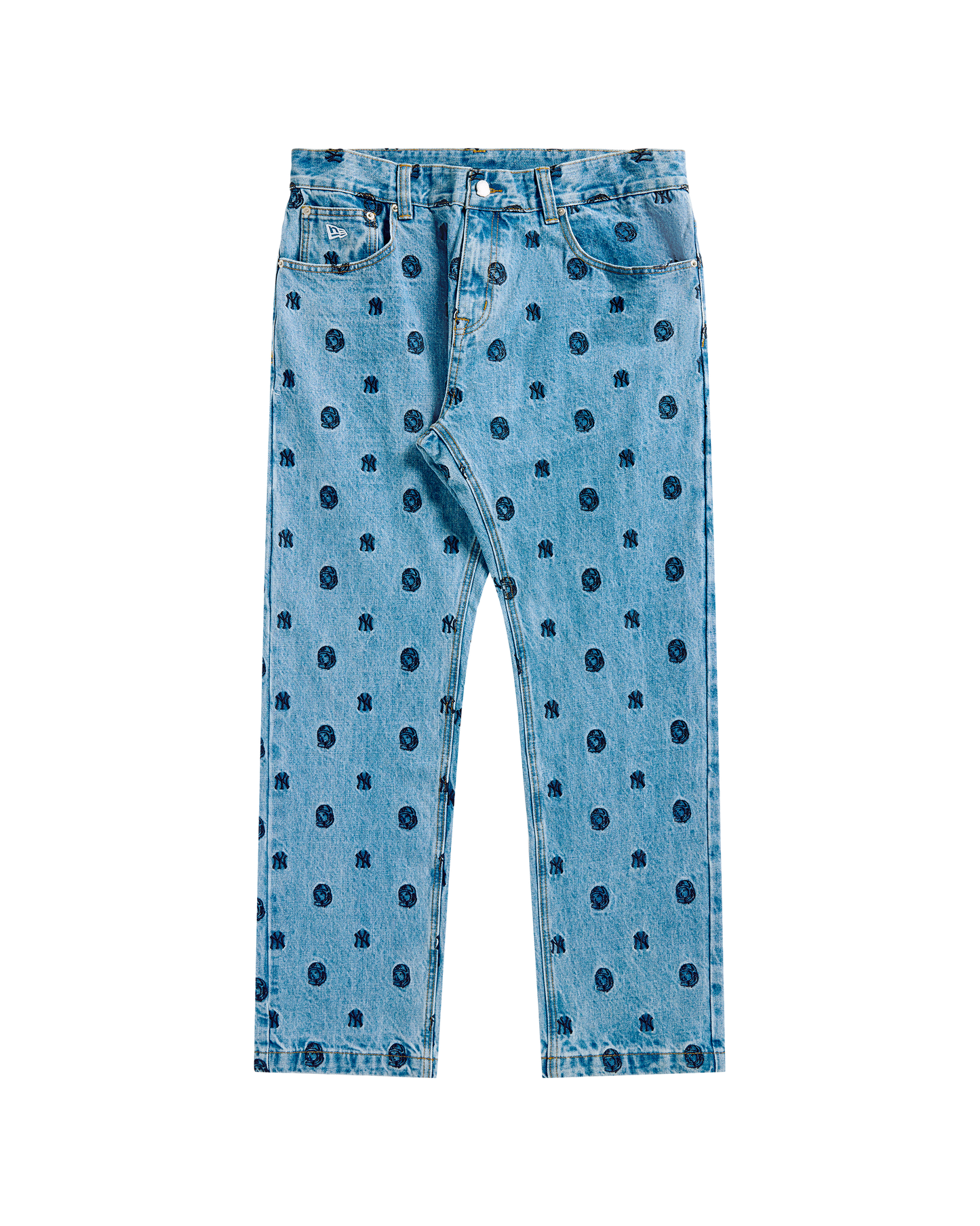 NY Yankees Embroidered Denim Pants