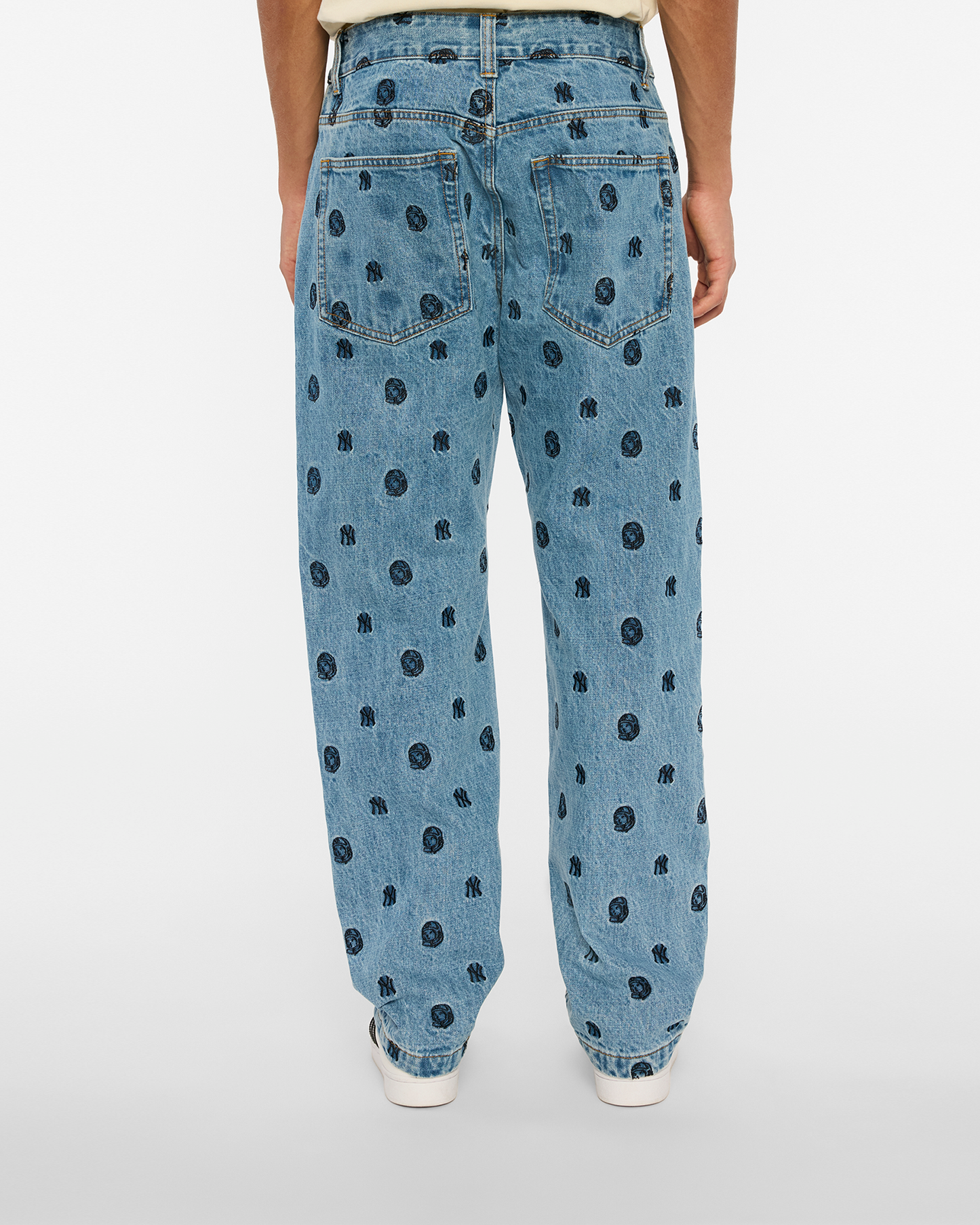 NY Yankees Embroidered Denim Pants