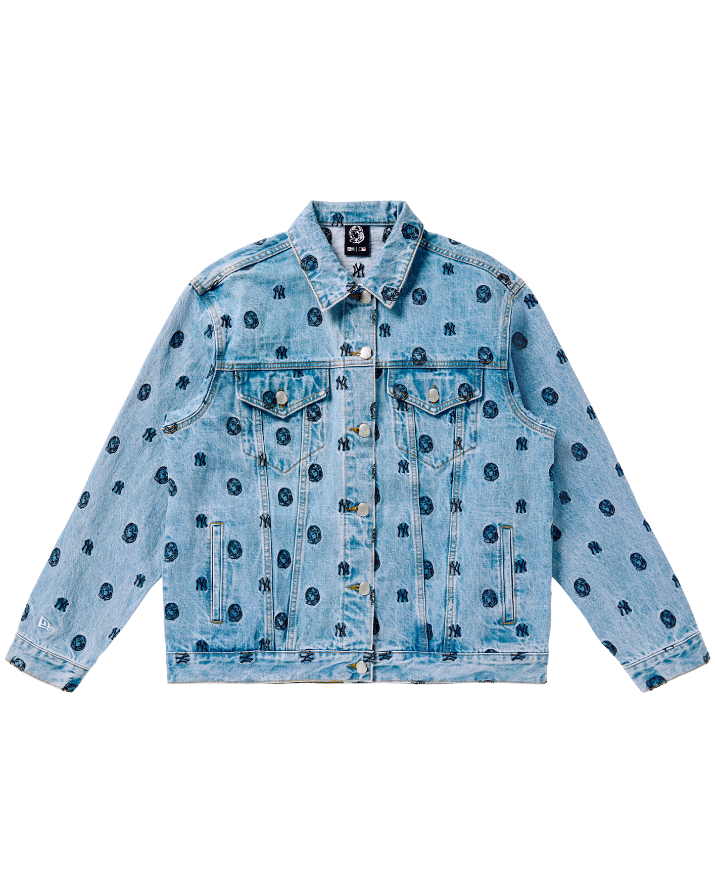 NY Yankees Embroidered Denim Trucker Jacket