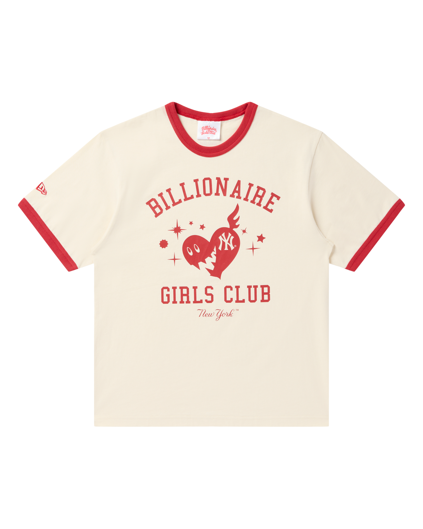Womens NY Yankees Heart Monster Ringer Tee