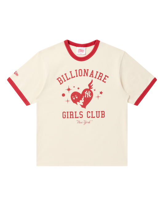 Womens NY Yankees Heart Monster Ringer Tee
