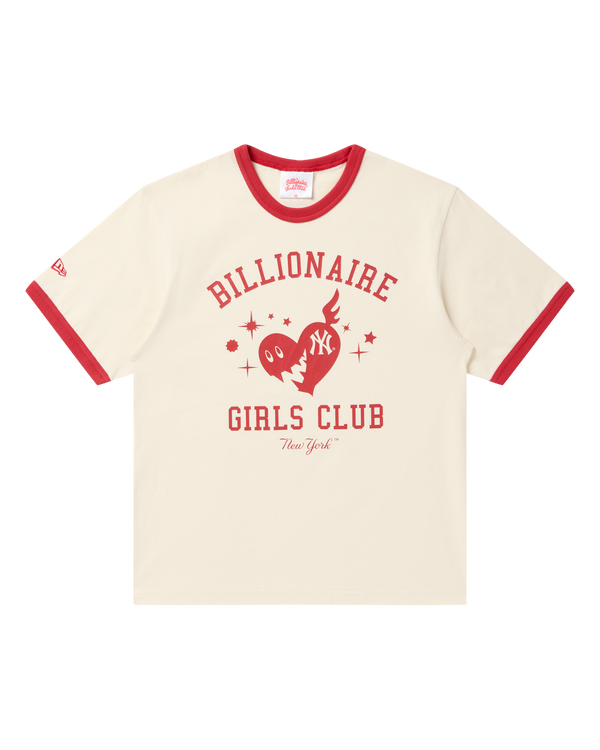 Womens NY Yankees Heart Monster Ringer Tee