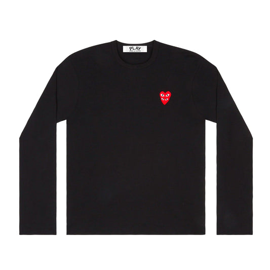 LONG SLEEVE T-SHIRT WITH SMALL DOUBLE HEARTS - Comme des Garçons PLAY