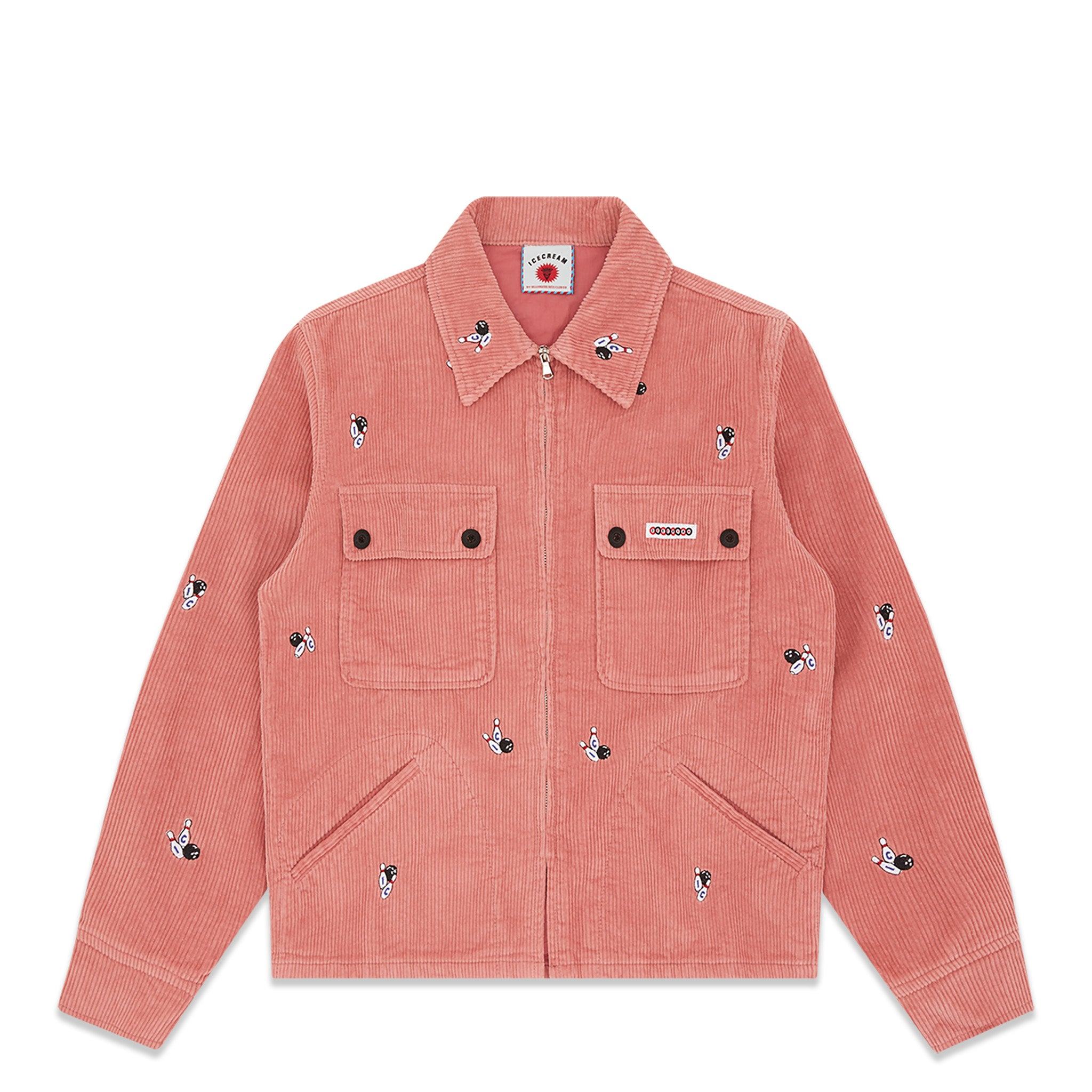 EMBROIDERED CORDUROY ZIP OVERSHIRT